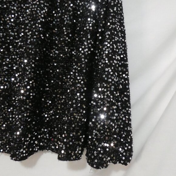 SHEIN - Curve | 1XL | Sparkling Lined Black Sequin Long Sleeve Top - Picture 8 of 14